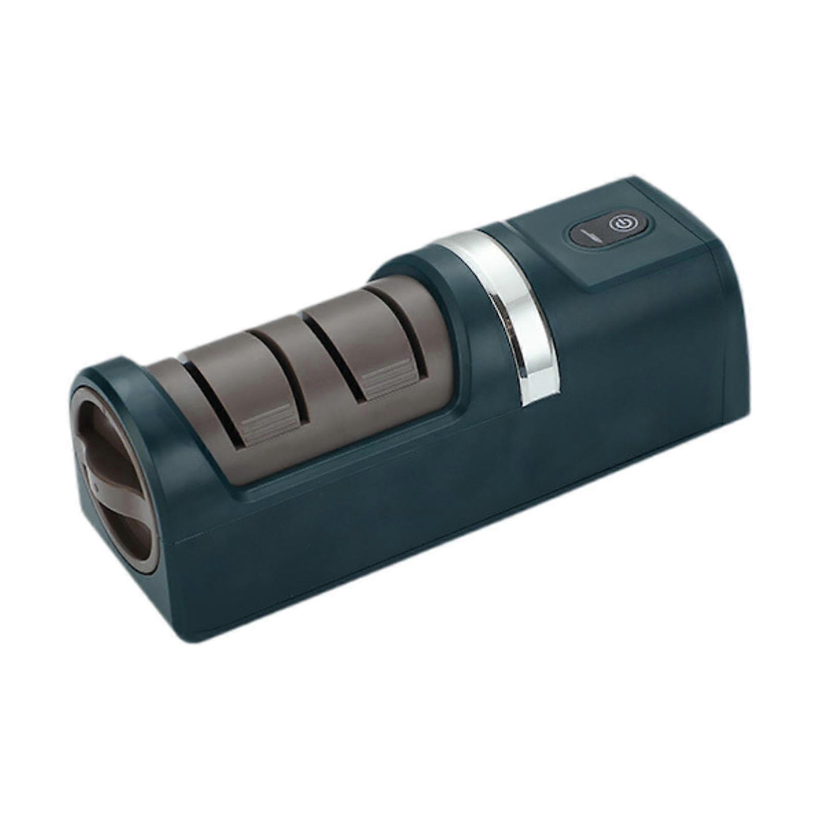 Electric Knife and Scissors Sharpener with Dual Sharpening Modes, Compact AntiSlip Base, Green