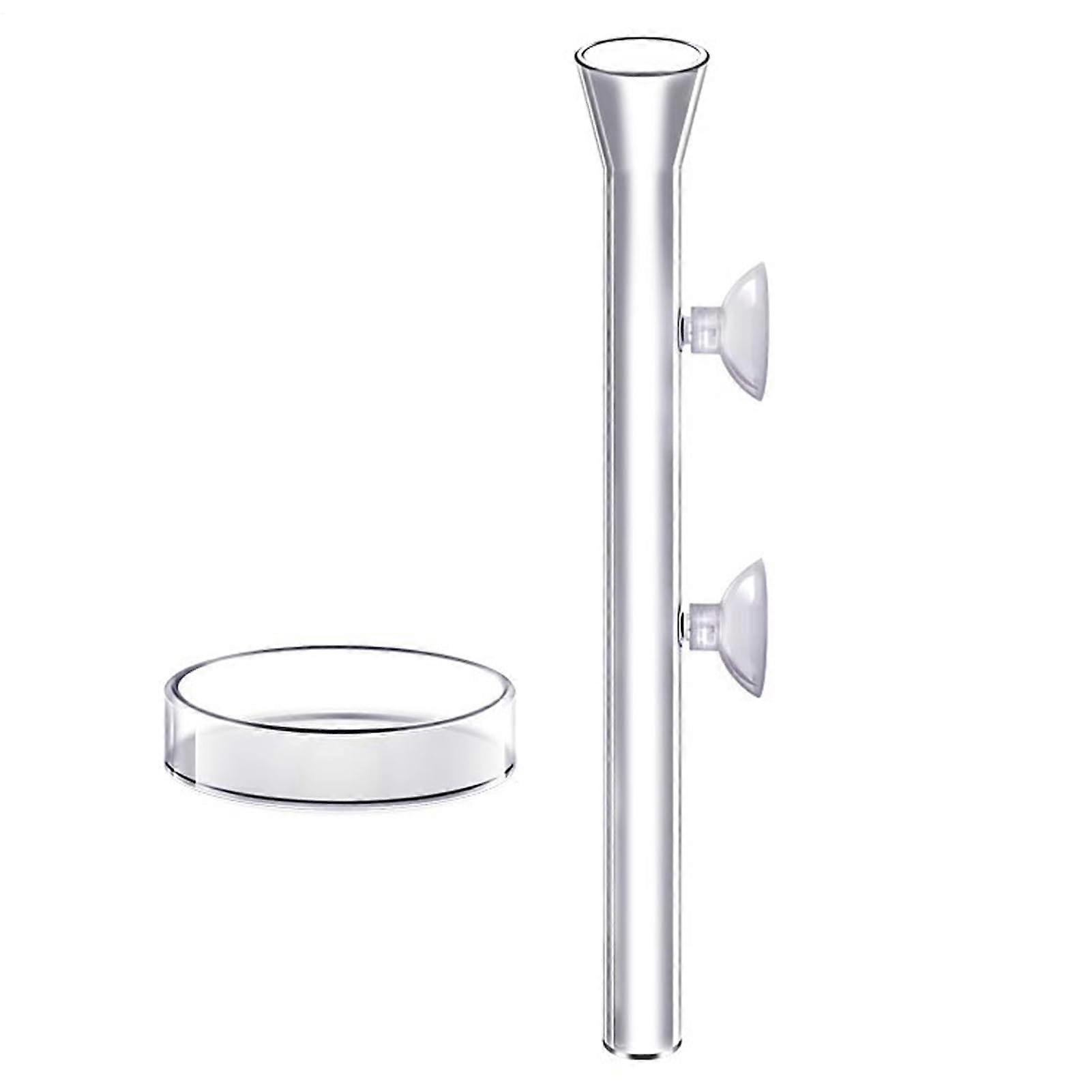 Automatic Aquarium Fish Feeder with Suction Cups, Acrylic Tube, Large Capacity, Adjustable 20cm