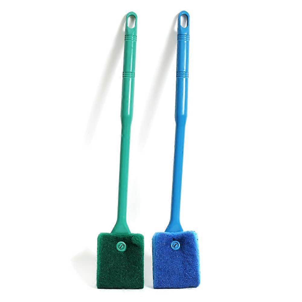 Aquarium Cleaning Brush with Long Handle, DoubleSided Sponge Scraper, Scratch, 2pcs