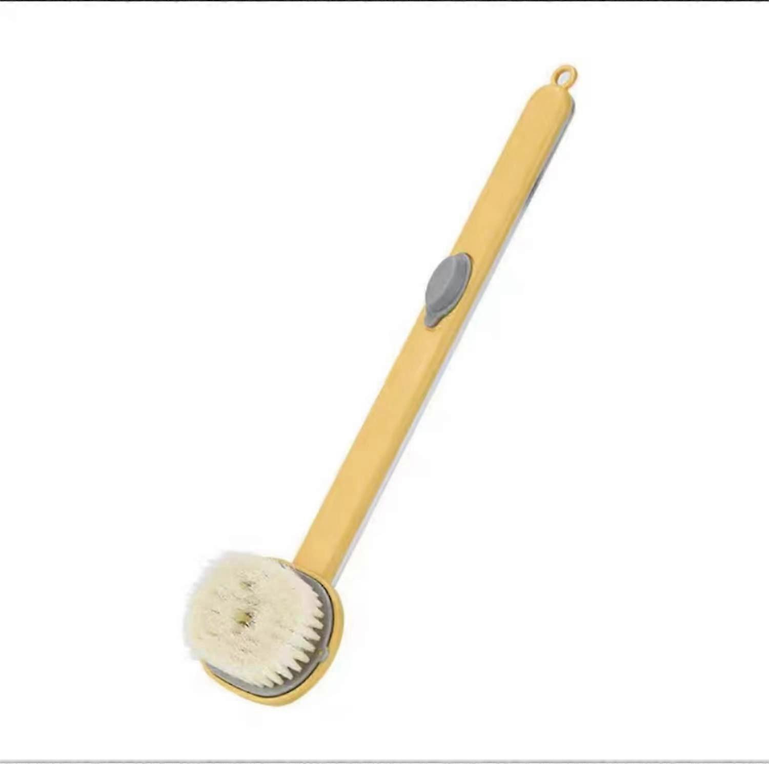 Back Scrubber with Long Handle for Shower, Soft Bristles Exfoliating Bath Brush Yellow
