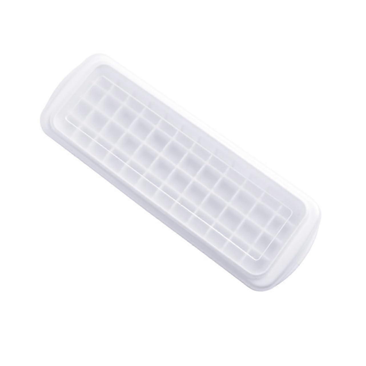 Ice Cube Tray with Lid Plastic Reusable Mold for Drinks Popsicles Easy Release Summer Treats