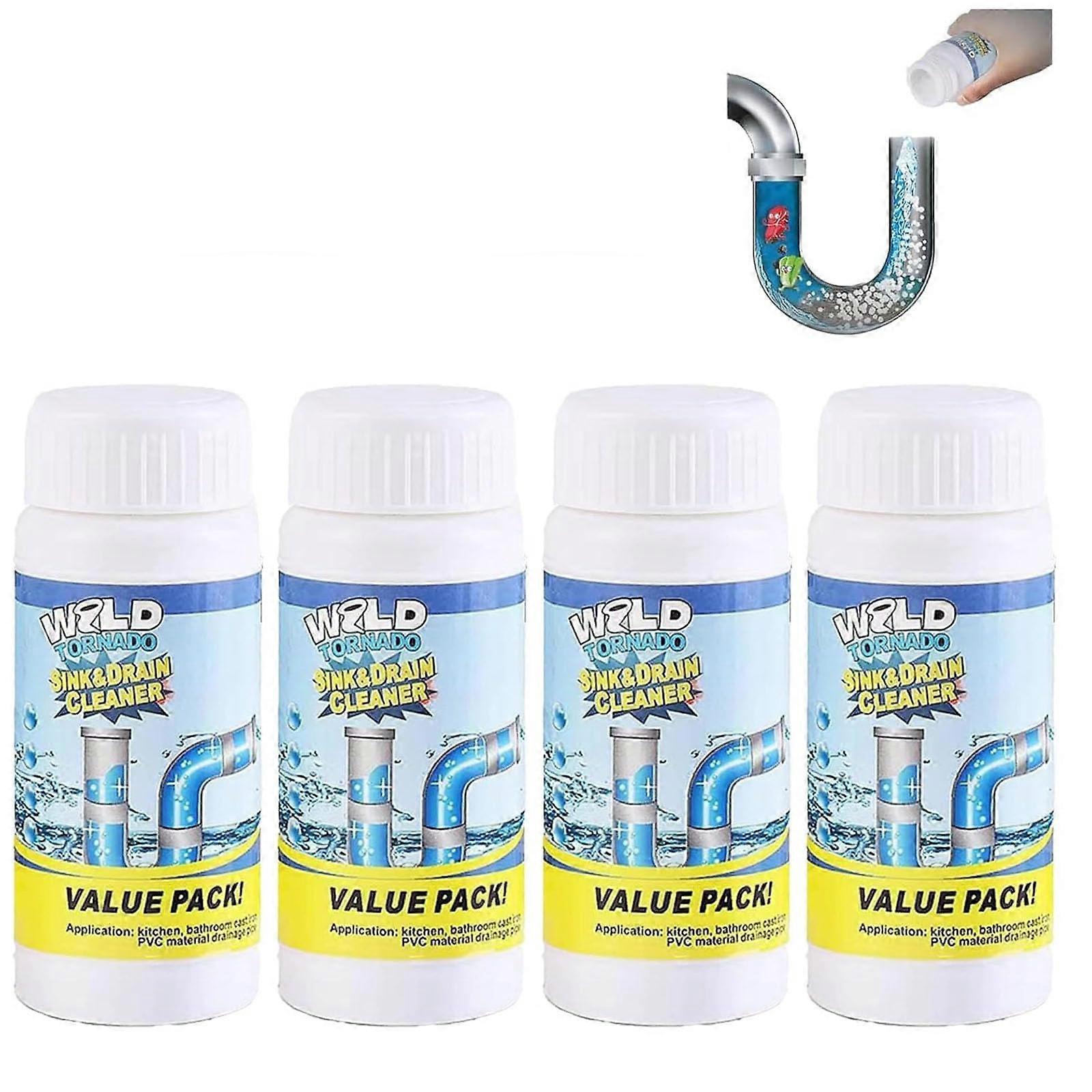 Powerful Drain Cleaner Powder for Kitchen and Bathroom, MultiSurface Clog Remover 4 Pack