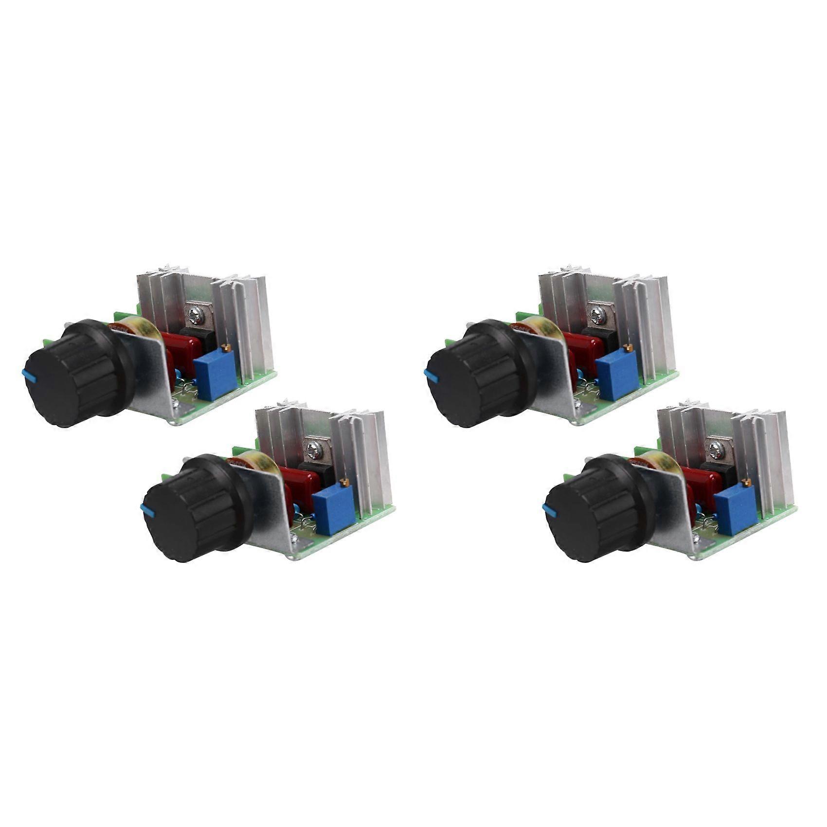 4 Pcs Speed Controller for AC Motor AC 220V 2000W Thyristor Motor Speed Control Adjustable Power Controller
