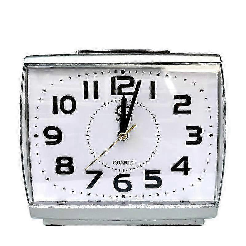 Elderly-Friendly Alarm Clock: Non-Ticking, Snooze Function, Big Numbers, Backlight, White