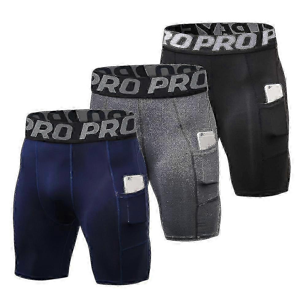 3 Pack Herre Kompression Shorts-DF
