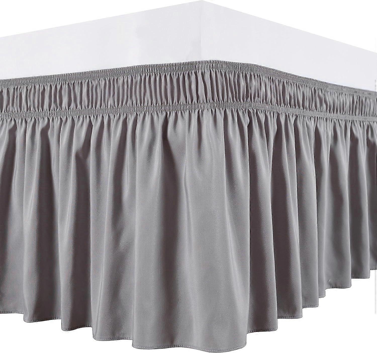 Falda Envolvente Cama Queen 15" Drop Silver Grey