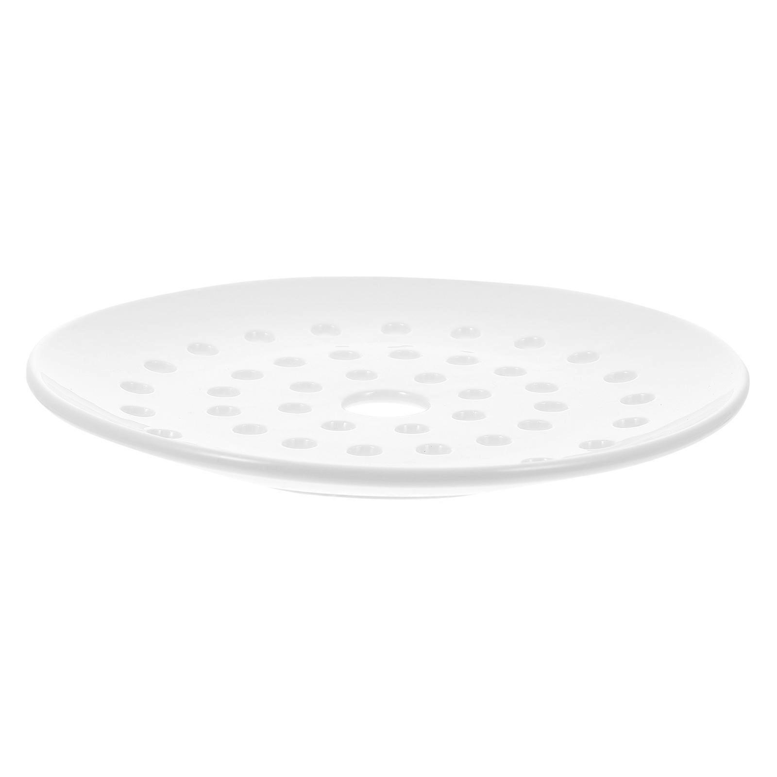 Versatile Steaming Plate For Pot Home Use Circular Style White Color 1Pc