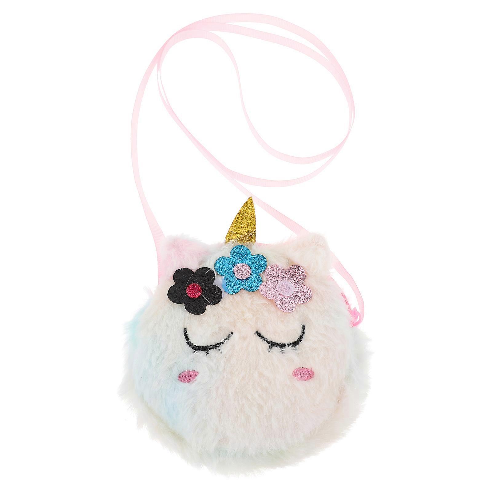 Cartoon Unicorn Shape Shoulder Bag for Storage Practical Storage Bag