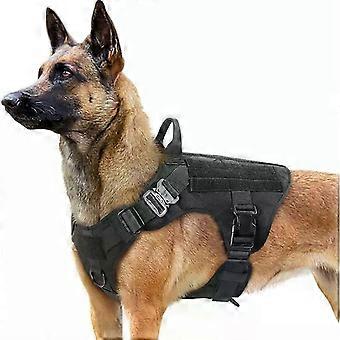 Tactical chest harness for medium-large dogs with breathable air mesh and 4