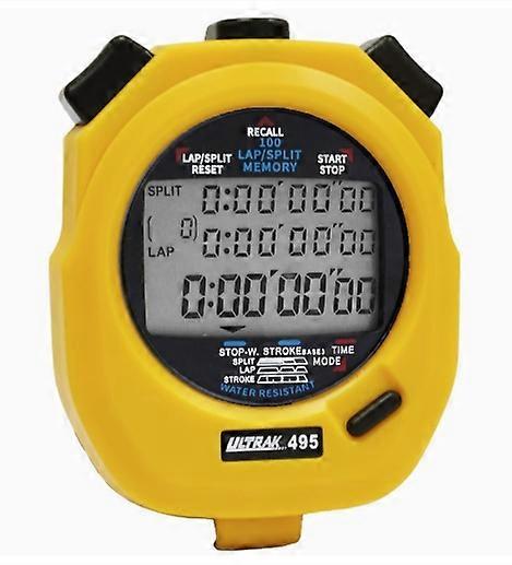Ultrak 495-100 Dual Split Memory Stopwatch - Yellow - DF