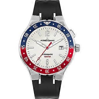 Jacques Lemans Black Silicone 1-2109B Relógio Masculino