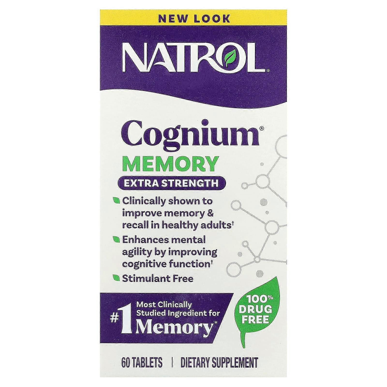 Natrol, Cognium Memory, Extra Strength, 200 mg, 60 tabletek