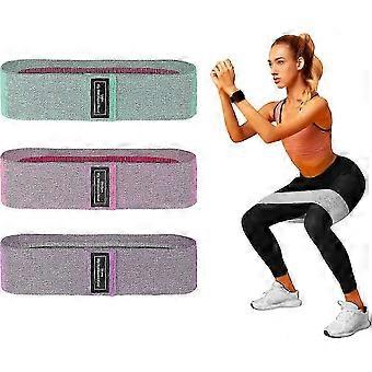 Set di fasce elastiche in tessuto SHYV (confezione da 3), fasce fitness per allenamento glutei, 3 fasce di resistenza diverse per Pilates