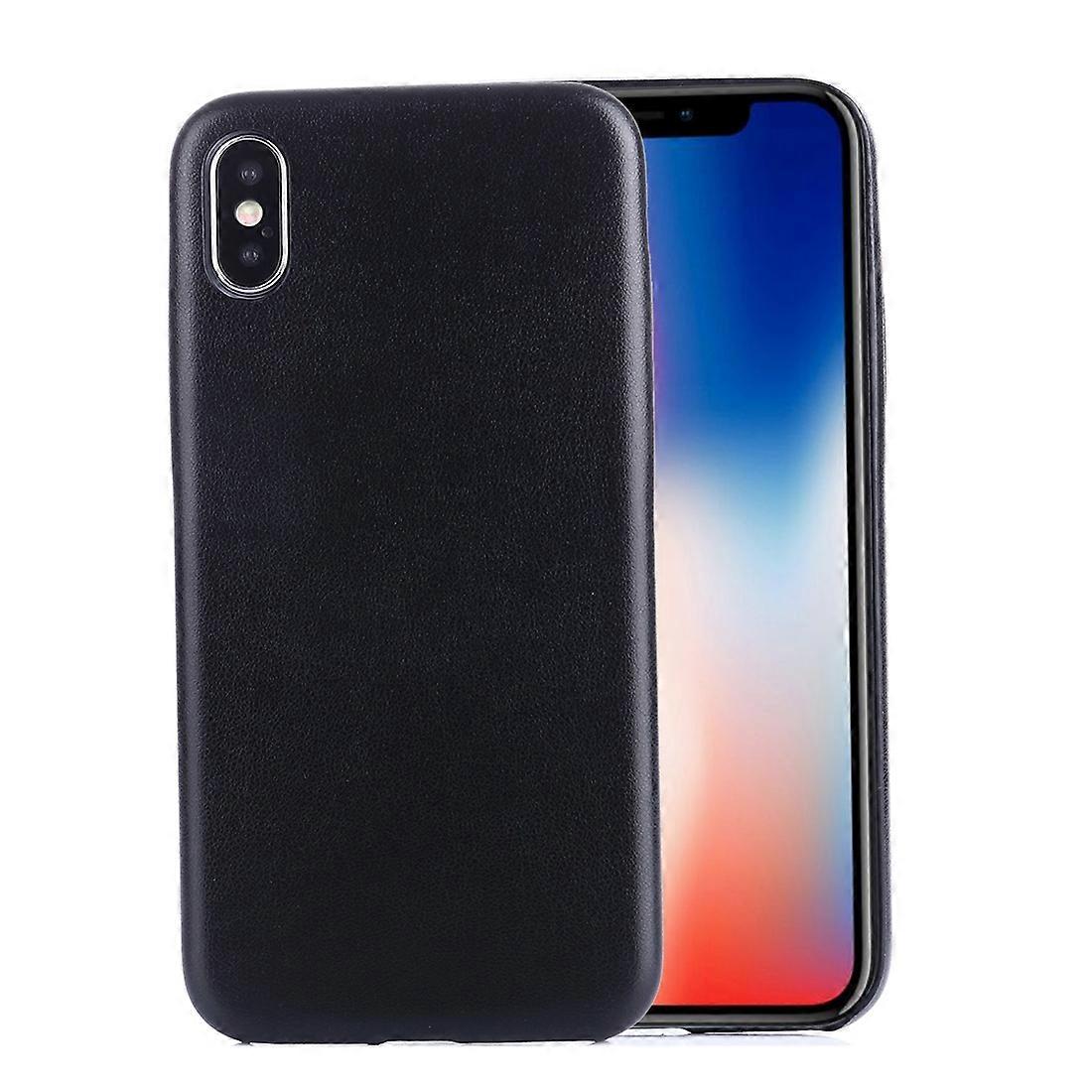 For iPhone X / XS Drop-proof PU Protective Case Back Cover