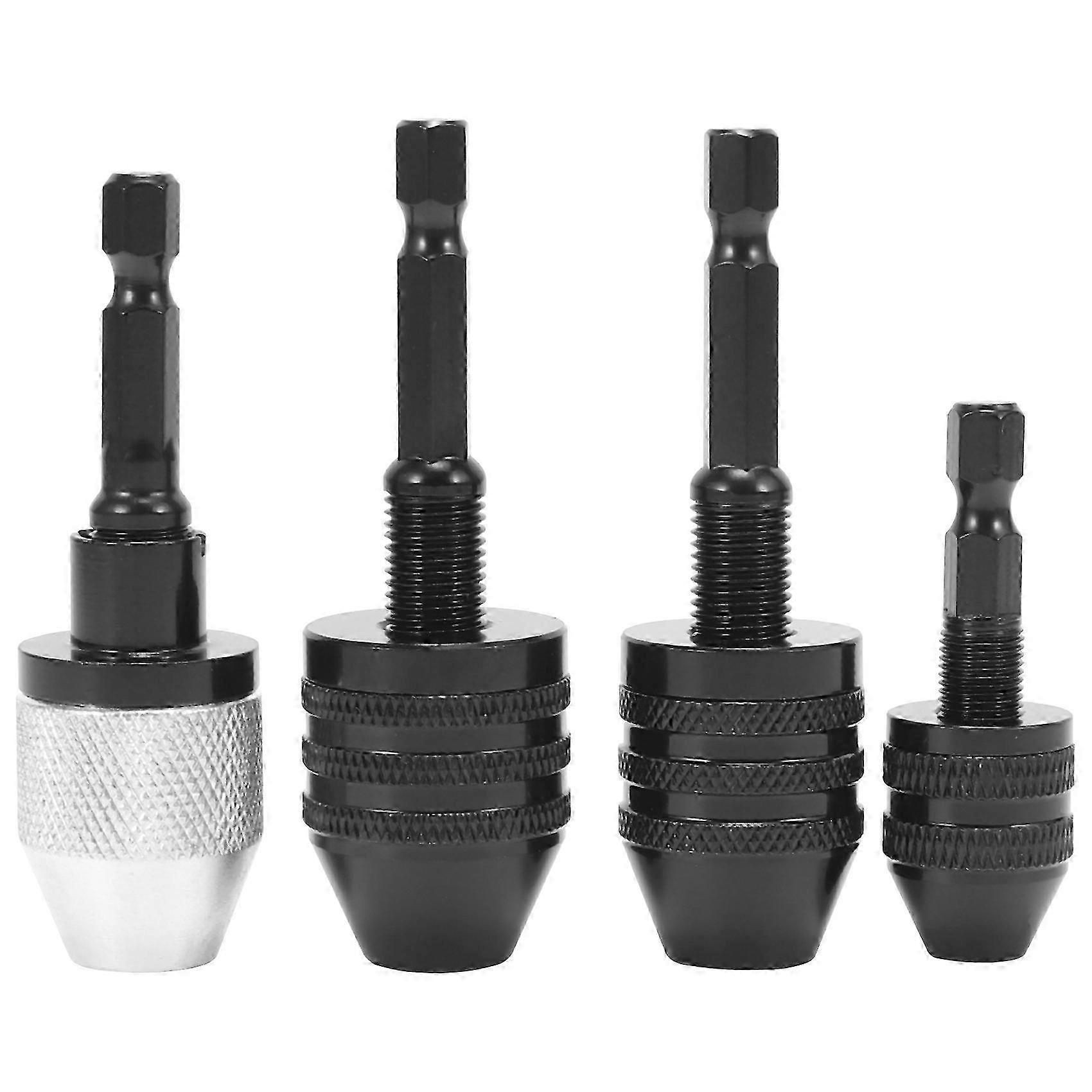4PCS Drill Chuck Change Adapter, Keyless Chuck Conversion Tool Keyless Drill Chuck, Drill Adapter in