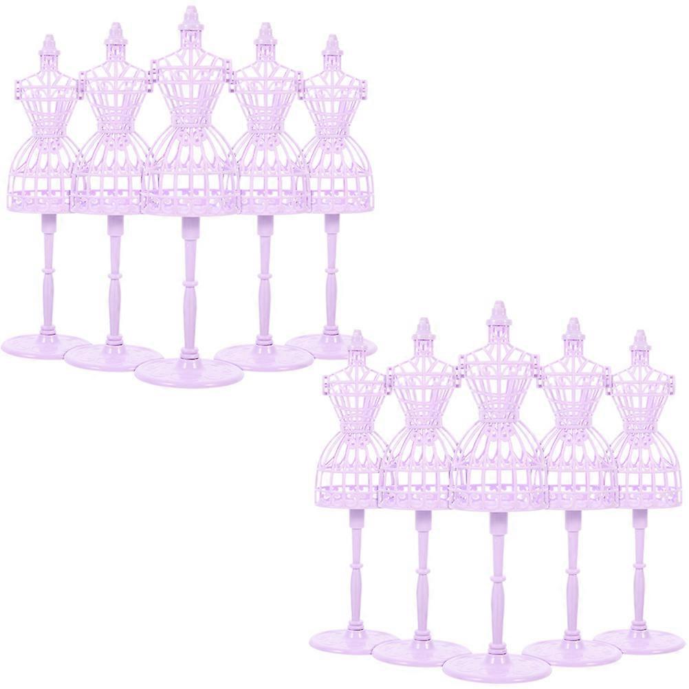 Mini Mannequin Doll Clothes Stand Plastic Model for Display 10Pcs