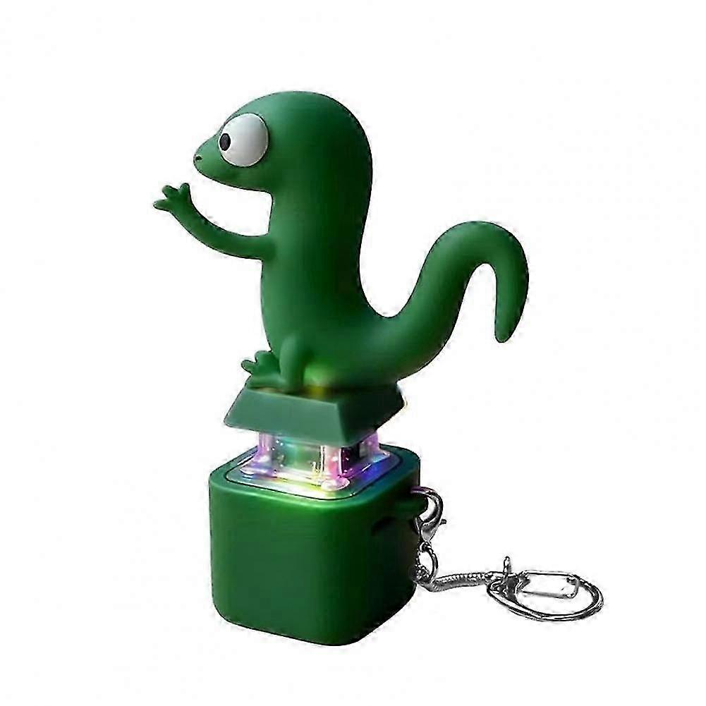 Rechargeable Decompression Toy - Lizard Button Keychain with Flash Effects & Amusing Lizard Sounds -NEW1
