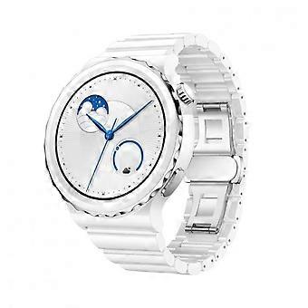 Ceramic Watch Strap Compatible with Huawei GT5Pro/Buds and Samsung Galaxy Watch Series +, 20 mm, Sil