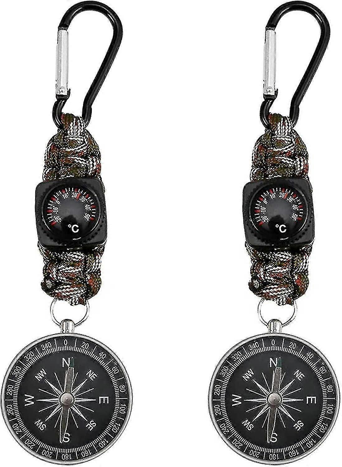 Compass Keychain Carabiner With Compass Keychain Portable Compass 4 In 1 Multi-function Device