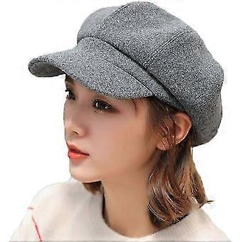 Ladies Hats Winter Beret, Newsboy Style Classic Solid Color Adjustable Wool Beanies Cap compatible with Women
