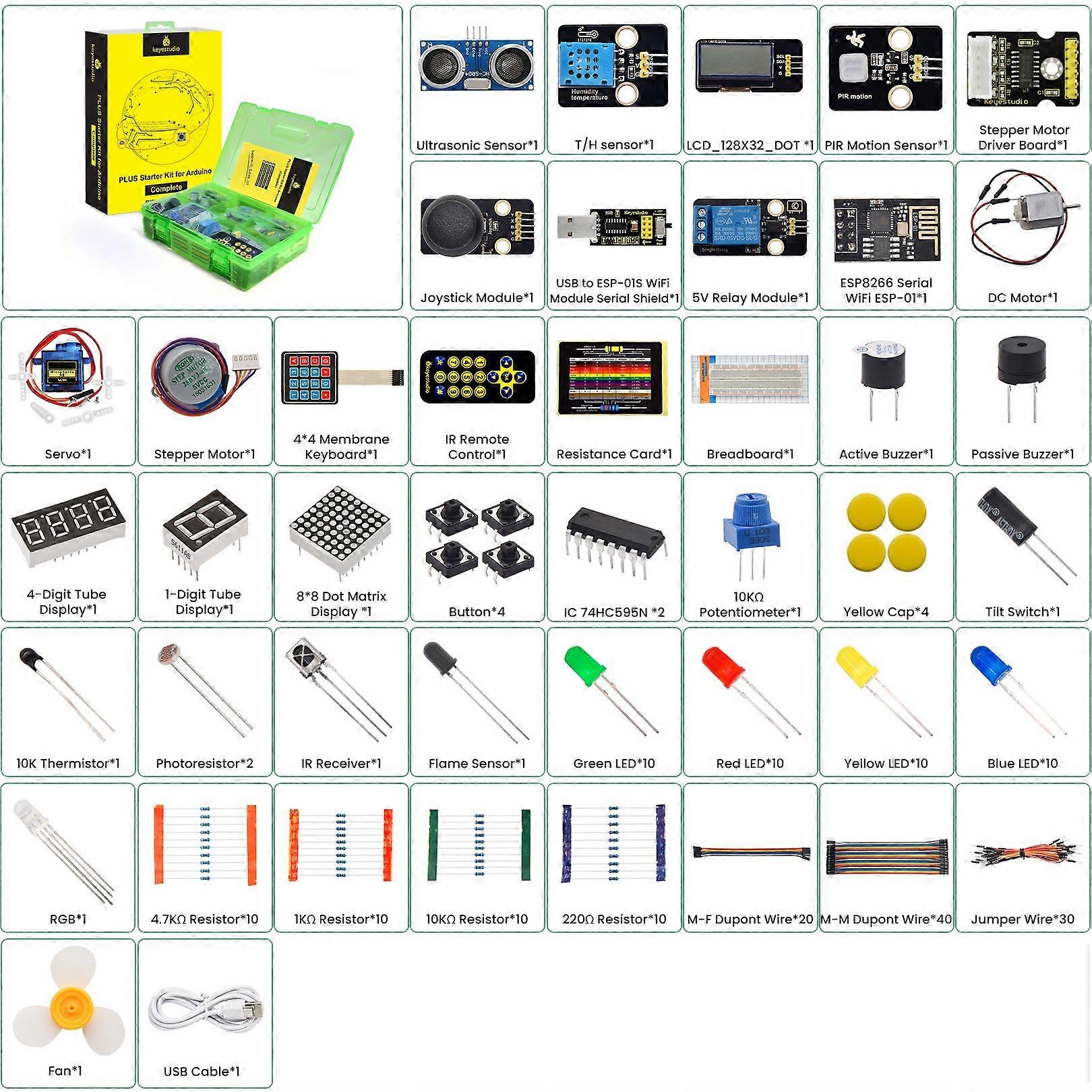 Keyestudio STEM Complete IOT Starter Kit For Arduino UNO Starter Kit Electronics Projects Support Scratch Graphical Programming