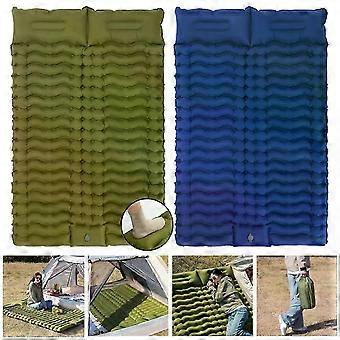 2 Personen Luftmatratze Fit für Outdoor Camping Aufblasbares Kissen Doppelschlafmatte mit Kissen Air Camping Mat Outdoor Reisebett