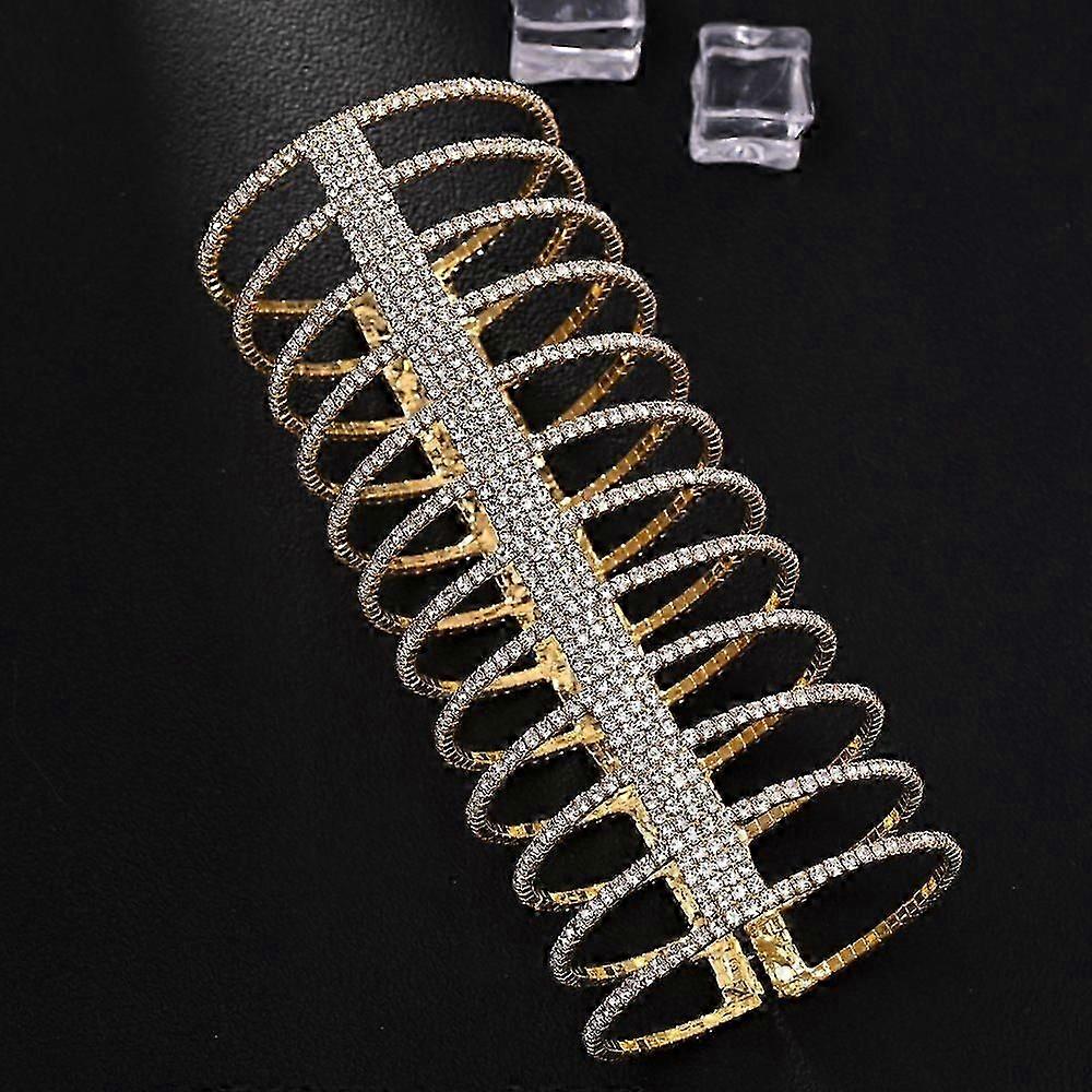 ring irregular multi-layer bracelet rhinestone bracelet female exaggerated