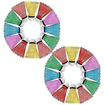 24pcs Plastic Shuttlecock Colorful Badminton Game Ball Head Shuttlecock Light Weight