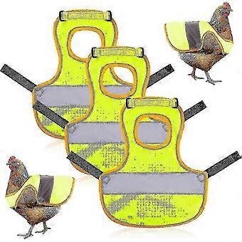 Reflective Chicken Vest, Adjustable Hen Harness, 3pcs Waterproof Poultry Saddle