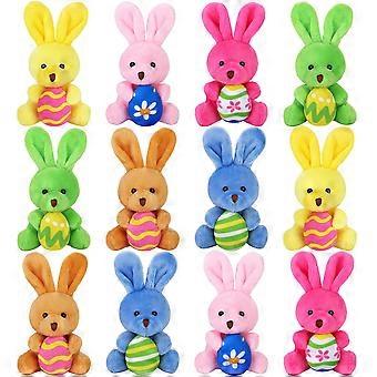 12-100pcs Easter Plush Bunnies with Eggs Stuffed Rabbit Keychain Toys compatible with Kids Boys Girls Toddler Easter Basket Stuffers Fillers