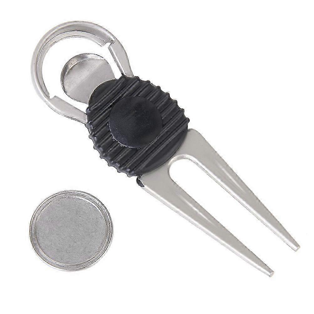 Divot Tool with Round Ball Marker Repair Tool (Silver)