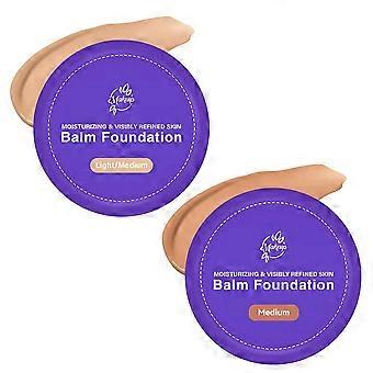 Hydrating Balm Foundation for Mature Skin with Dual Shade Matching, Vegan Medium Coverage Satin Finish