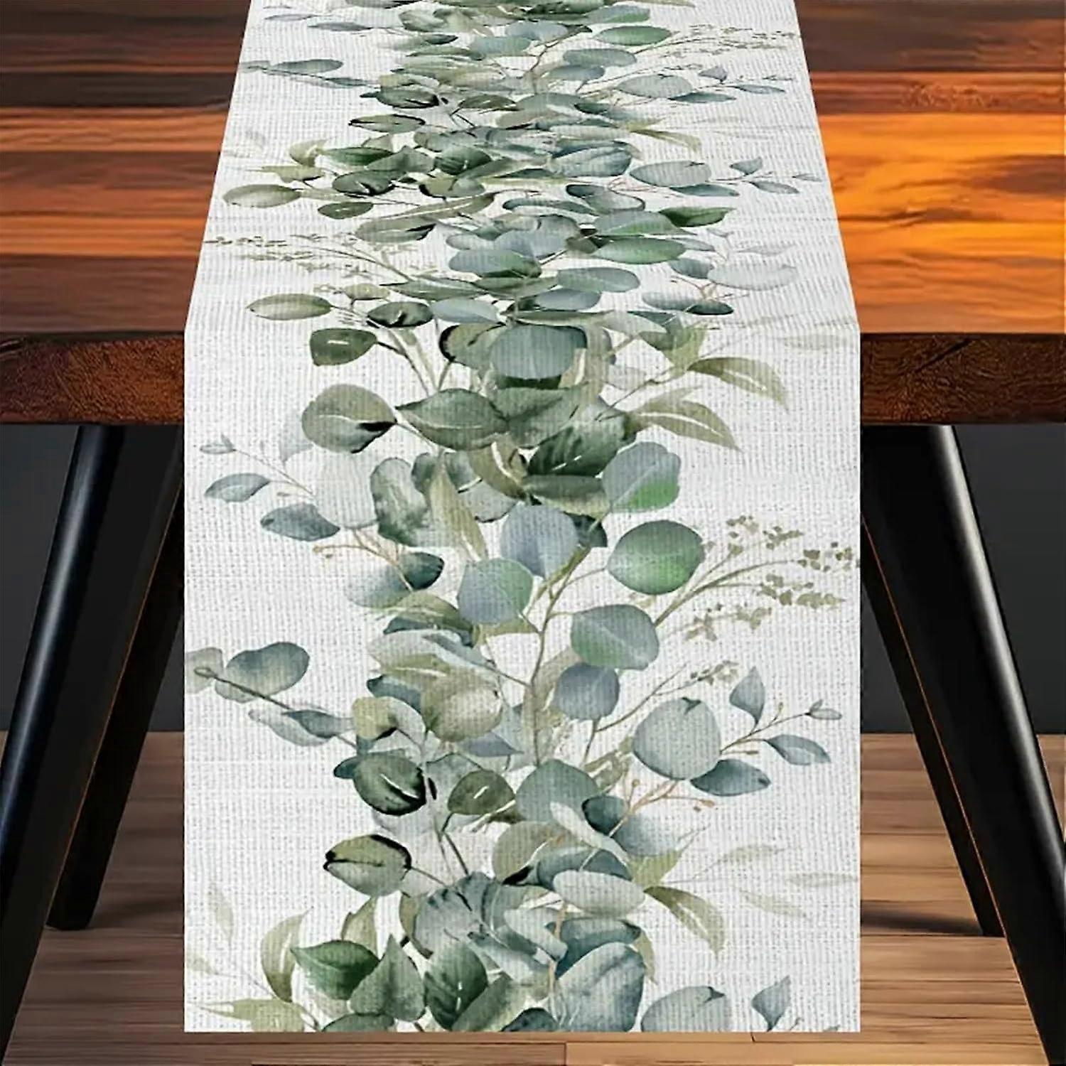 Leaf Table Runner, Linen Summer Table Runner, Table Decoration for Kit