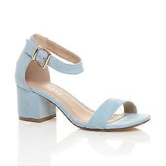 Ajvani Mid Block Heel Ankle Strap Sandals