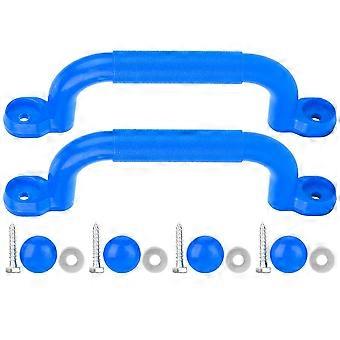 Paire de balanoires en plastique pour enfants, avec poigne antidrapante et accessoires de scurit (bleu)
