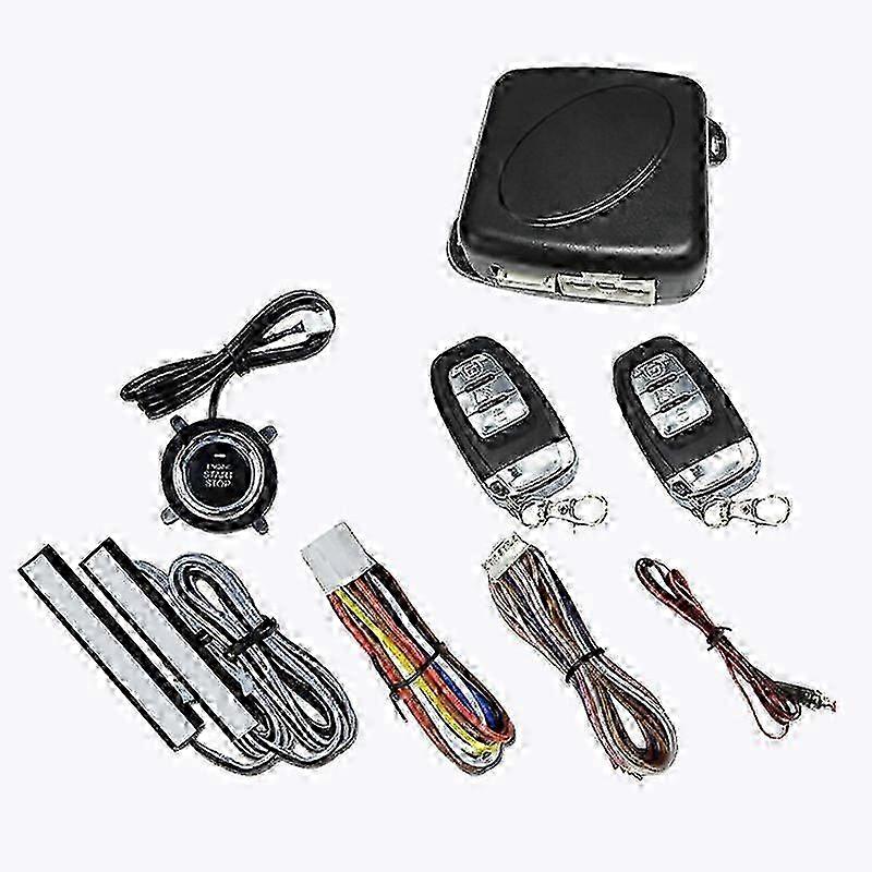 Keyless Entry System with Push Button Start, Remote Engine Start Stop & Alarm Security for Car SUV