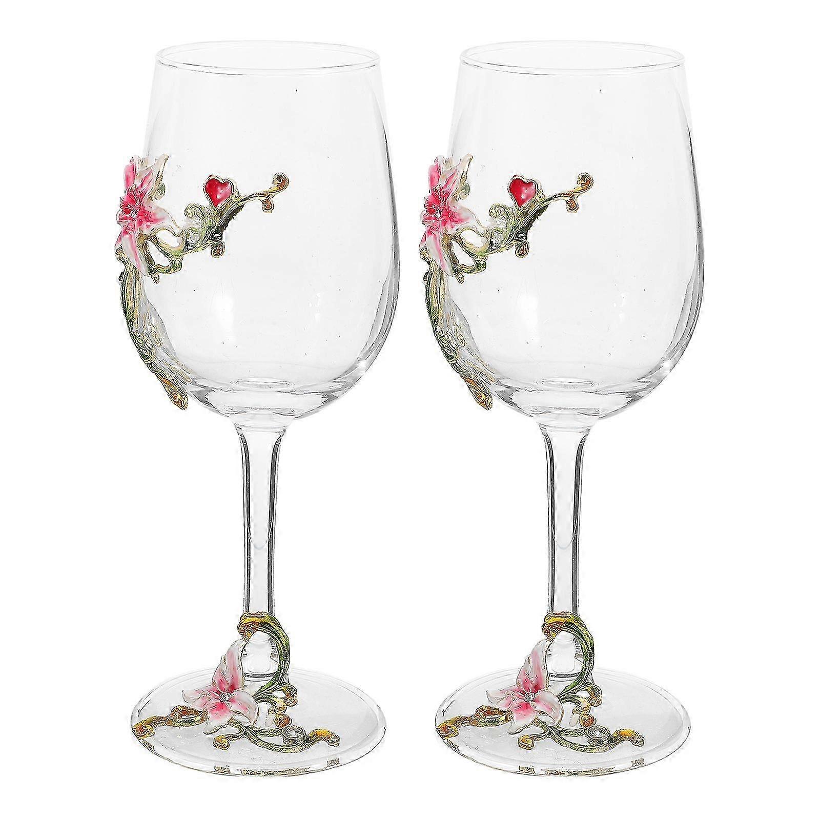 Enamel Glass 2Pcs compatible with Wine Drinking