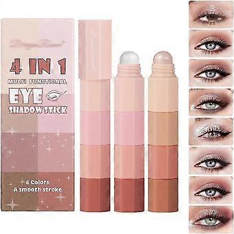 8 Color Eyeshadow Pencil, Pearl Matte Fine Glitter Eyeshadow Stick, Smooth Creamy Nude Eyeshadow Pencil, Face & Eye Highlighter Pen, Highly Pigmented