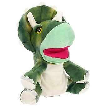 Green Plush Dinosaurs Hand Puppet for Storytelling Kids Interactive Toy