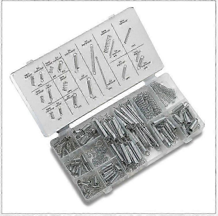 1 box with 200 pieces cylindrical compression spring combination set, silver