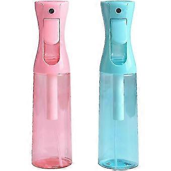 Set van 2 spuitflessen van 300 ml met continue verstuiving, waterverstuiver met fijne nevel (roze/blauw)