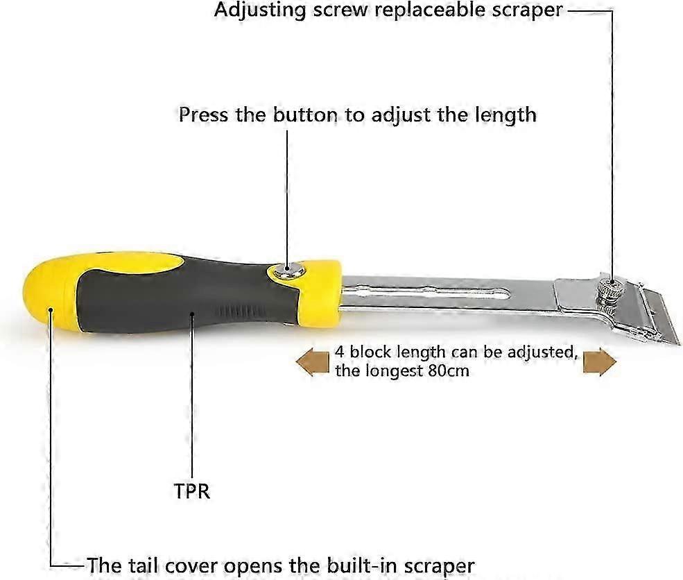 Adjustable scraper remove tile glue, Windows/Mirror/Floor Cleaning/retractable window scraper hand tool-mkl