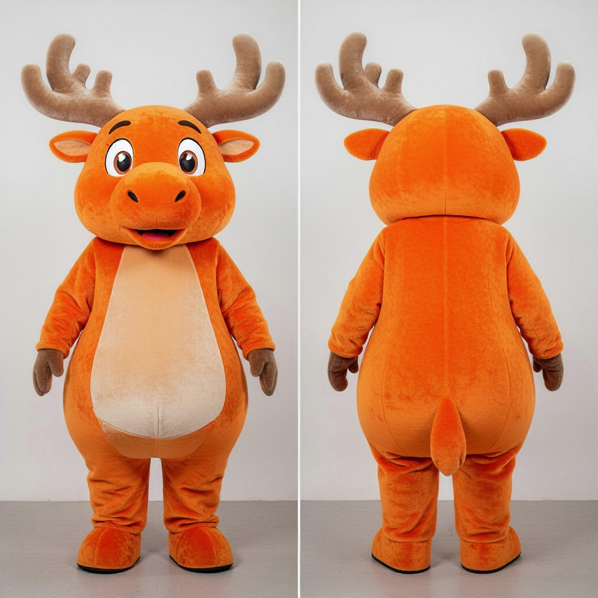 MASTICOT Rust Orange Broad Antlered Irish Elk Mascot