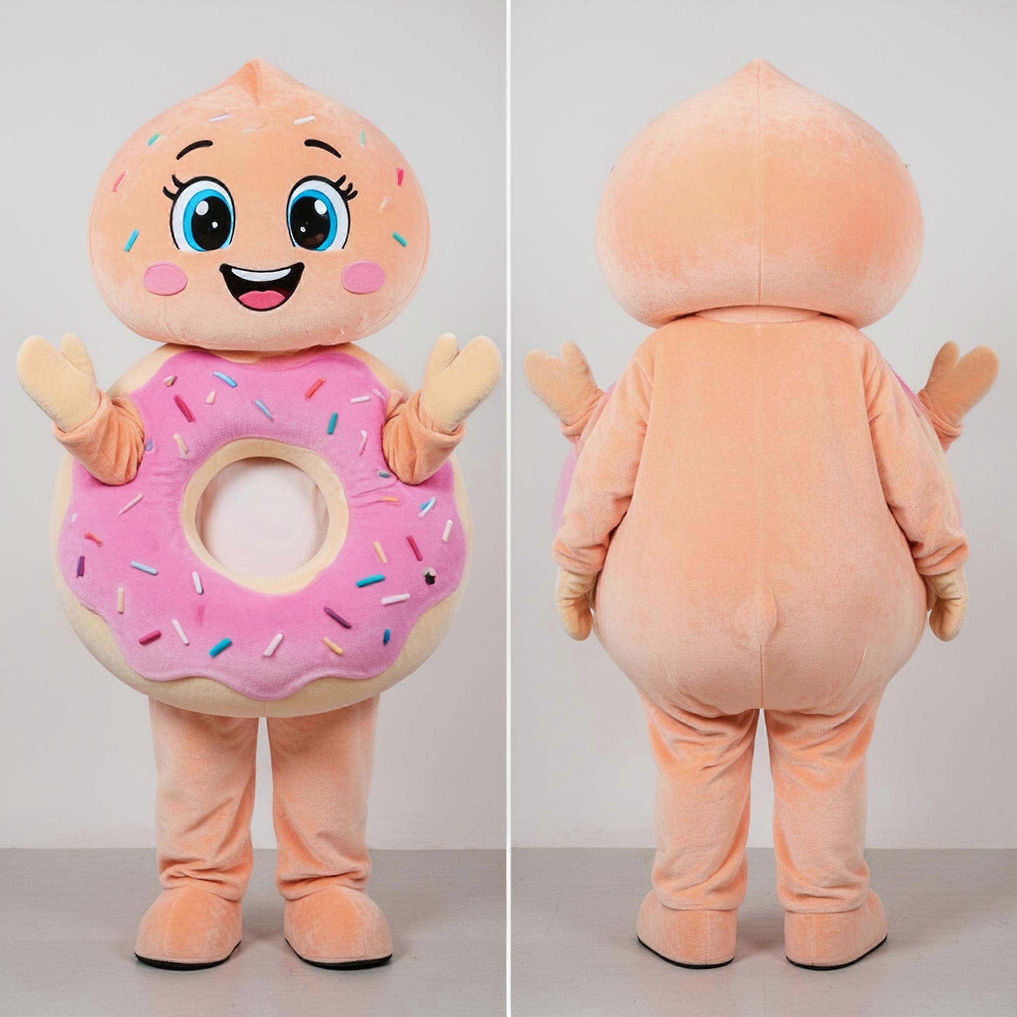 MASTICOT Peach Fluffy Donut Mascot