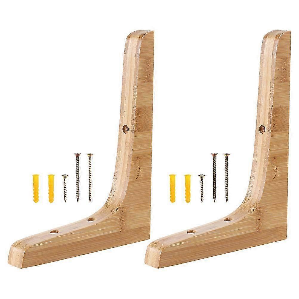 Triangular Wood Shelf Brackets, Heavy Duty Solid Wood for Shelving, 2 Pack Multi