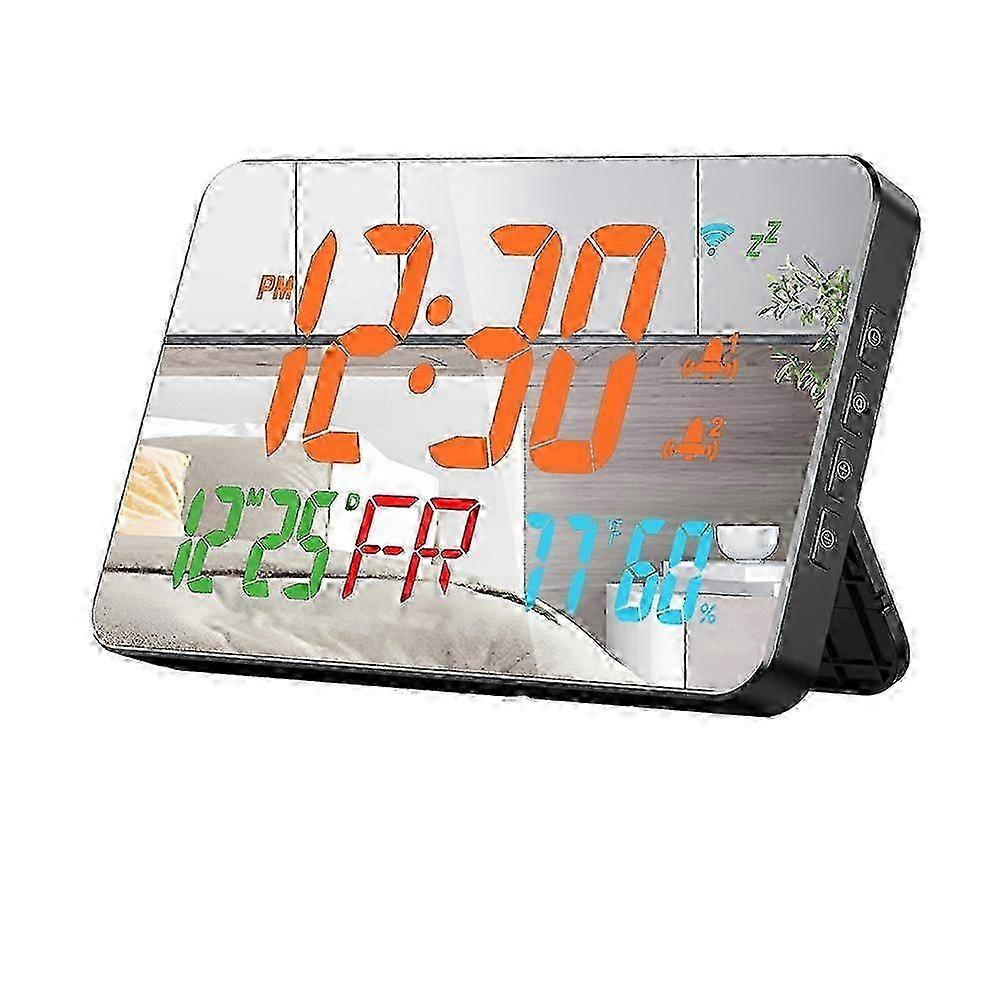 Digital WiFi alarm clock with temperature display