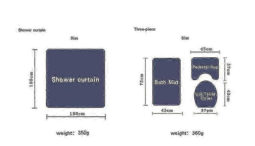 Mng Bathroom Digital Printing Waterproof Mat Set
