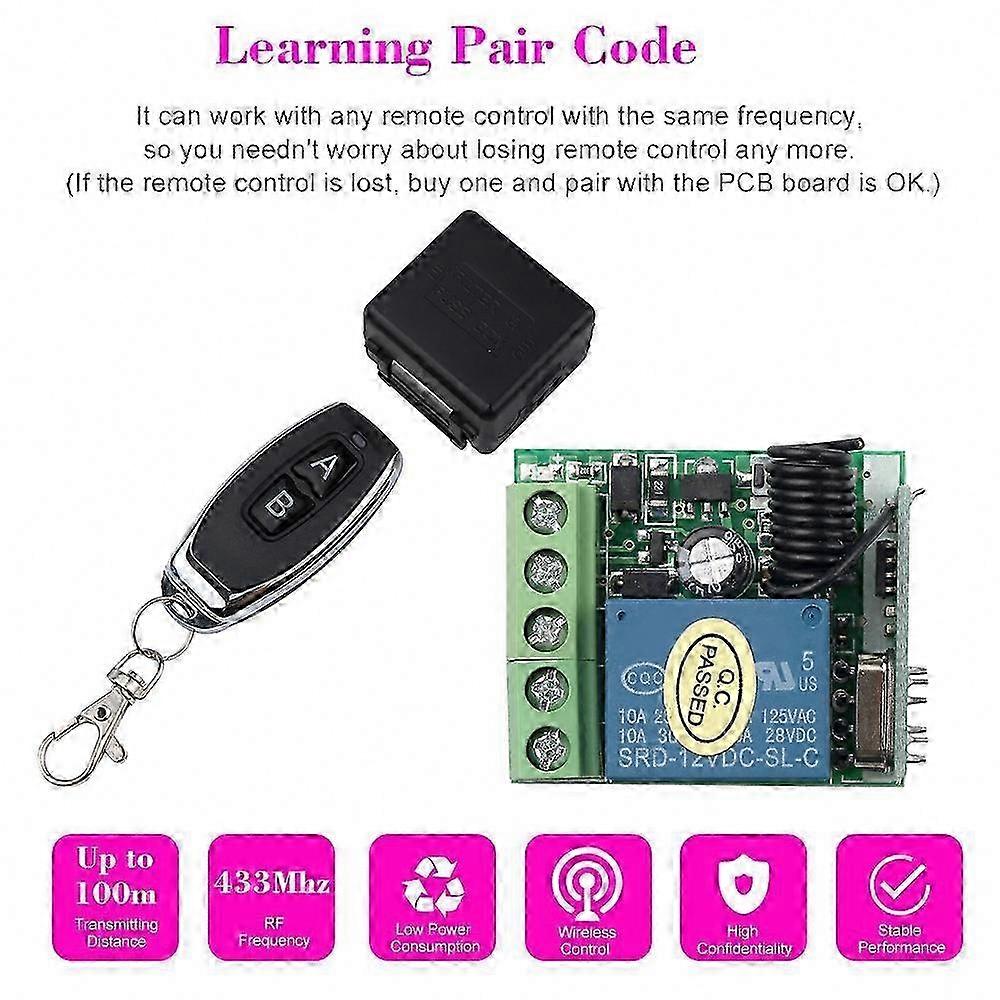 Universal Wireless Switch Control: DC 12V Single Channel Relay Module RF Receiver + 1 Remote Controller