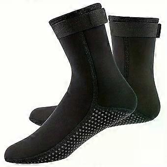 3mm Neoprene Thermal Water Socks with Anti Skid Sole for Surfing Snorkeling Swimming Warm Elastic Patchwork Bootie Footwear