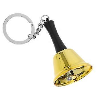 Metal Hand Bell Keychain For Kids Table Top Bell Home And Restaurant Use Golden 1Pack